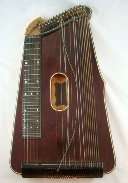 Antique Johannes Pugh Altona Germany 36 String Concert Zither In 