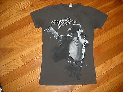 Michael Jackson Gray Graphic Short Sleeve Tee Size Small Fashion 