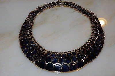 VINTAGE LALAOUNIS 18KT YELLOW GOLD LAPIS NECKLACE NOT SCRAP 260.5 