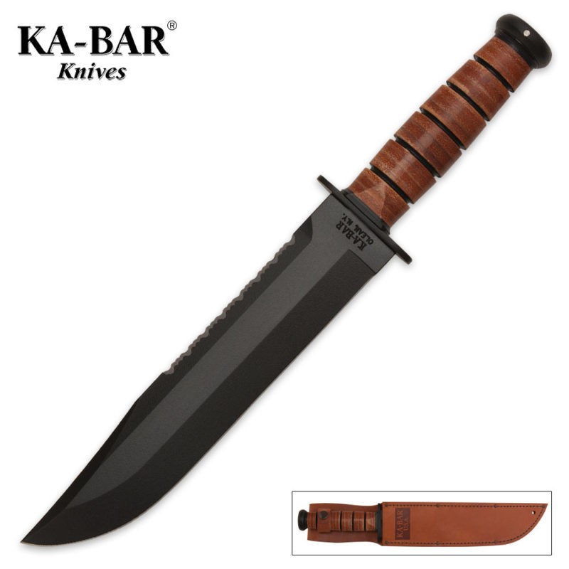 Kabar Big Brother Bowie Military Hunting Knife w/Sheath