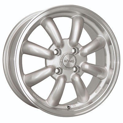 15X7 KONIG REWIND WHEEL 4X114.3MM ET0 RIM SILVER FITS AE86 DATSUN 240Z 