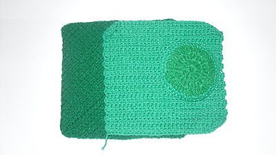 Pot holder, Pot scrubber, Dish cloth, matching set. Set of 3, Handmade 