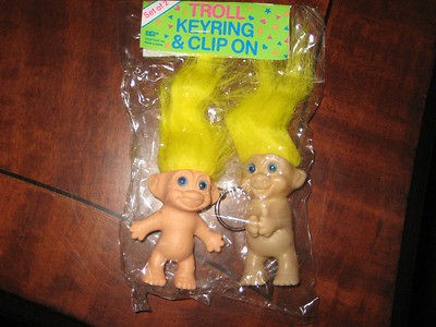 Lucky Troll Doll Set Key Chain and Clip On Change luck