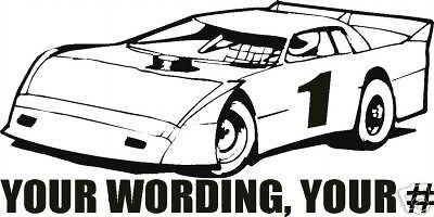 DIRT ASPHALT TRACK LATE MODEL RACING TIRE NUMBER DECAL