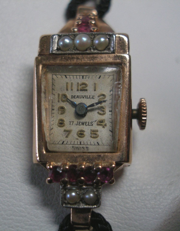 ANTIQUE 14KT GOLD DEAUVILLE LADIES WATCH