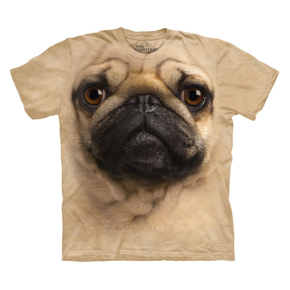   Tee Shirt RON SCHMIDT Cotton T Shirt LOOSE LEASHES Dog BLACK PUG