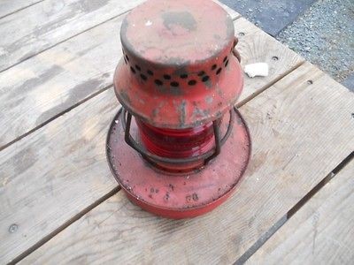 ANTIQUE LG CO.  LOUISVILLE GAS CO.RAILROAD TYPE LANTERNRED GLOBE 