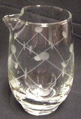 Libbey Small Etched Martini Cocktail Pitcher No Handle Pinched Lip