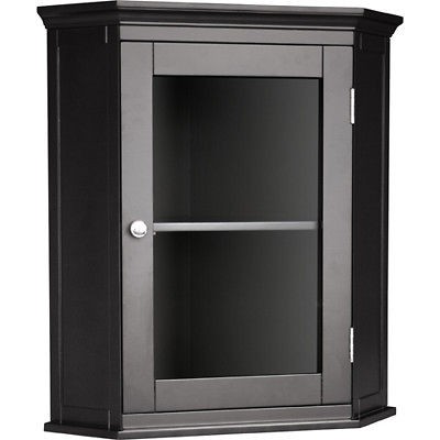 Elegant Home Salem Corner Wall Cabinet Dark Espresso