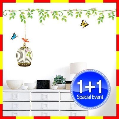 SW 11 BIRD CAGE DECO MURAL ART WALL PAPER STICKER