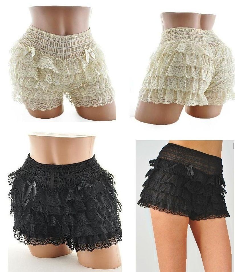 NWT BURLESQUE LACE SHORTS PETTIPANTS SISSY BLOOMER HOLLOWEEN SQUARE 