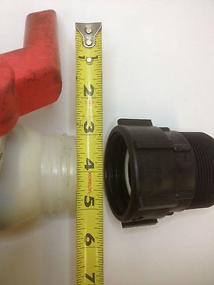   330 gallon IBC Tote tank drain adapter 2 course thread x 2 fine NPT