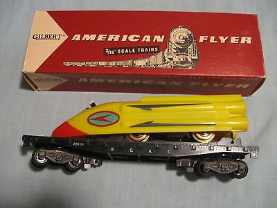 25515 AMERICAN FLYER U.S.A.F. FLAT CAR WITH ROCKET SLED In Box FREE 