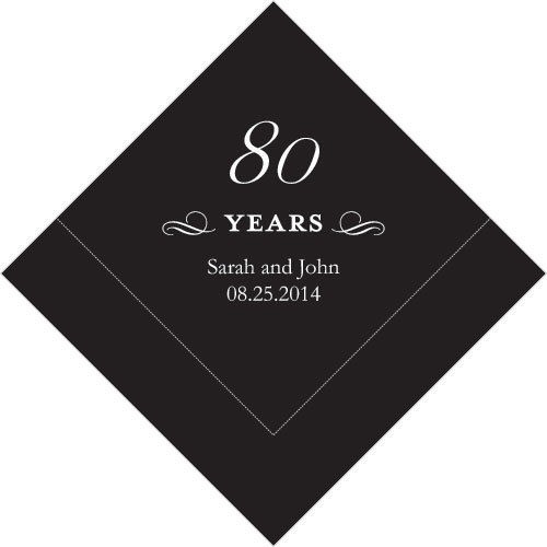 100 Personalized 80th Birthday Luncheon Napkins