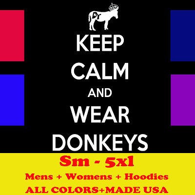 KEEP CALM AND WEAR DONKEYS funny humor rude kong 80s T shirt MENS 