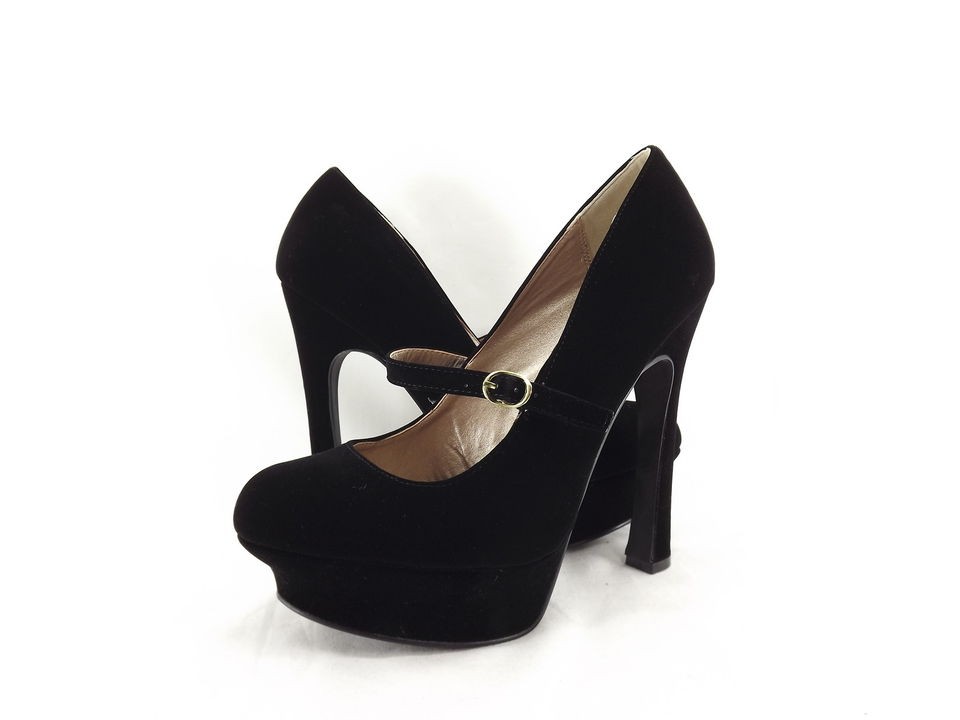   Shoes   QUPID   PAGEANT 25   PLATFORM MARY JANE HOURGLASS PUMPS BLACK