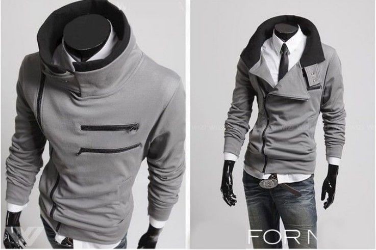 New Mens Slim Fit Top Designed Sexy Hoody Luxury Jacket Coat 4 color 