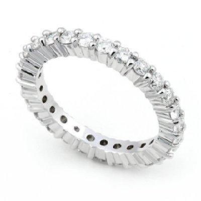   Ring Band Natural 1.01 Ctw Round Cut Diamond 14Kt White Gold