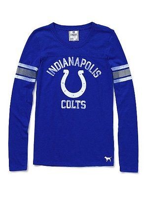 VICTORIAS SECRET PINK INDIANAPOLIS COLTS LONG SLEEVE TEE T SHIRT NWT 
