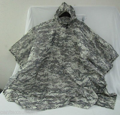 GI Plus Wet Weather Digital ACU Camo Rip Stop Rain Poncho 56x90 NEW