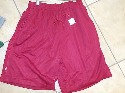 Burgundy mesh shorts by PRO CLUB Comfor Mesh basket ball skater shorts 