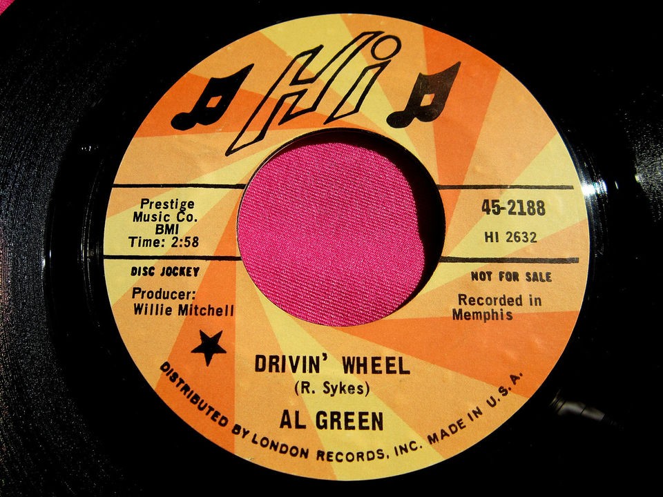 AL GREEN   Drivin Wheel   super clean Promo 45 rpm