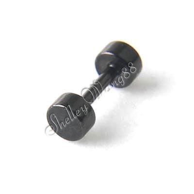 1x New Mens Earring Ear Stud Stainless Steel Black 4mm