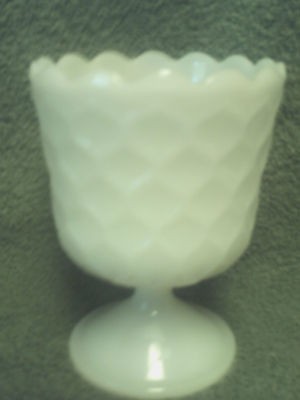 BRODY OPAQUE MILK GLASS COMPOTE PEDESTAL NICE