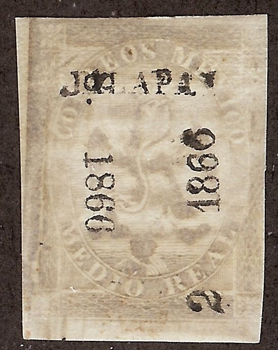 Mexico,Eagle,S​cott#20d,1/2r,​Jalapa(8,1866)​,Sub#2 San Juan de 