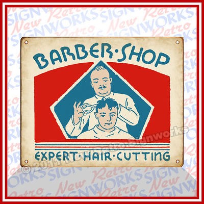 Barber Shop SIGN Hair Cuts Razor Pole Vintage Style Art
