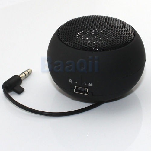 Black Mini Hamburger Portable Pocket Speaker for iPhone PC Notebook 