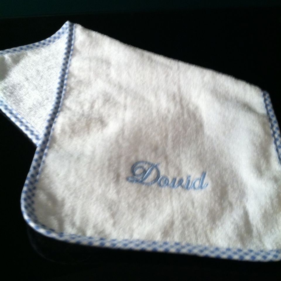 NEW MONOGRAMMED  David  BABY Boy Burp Cloth Terry Cloth