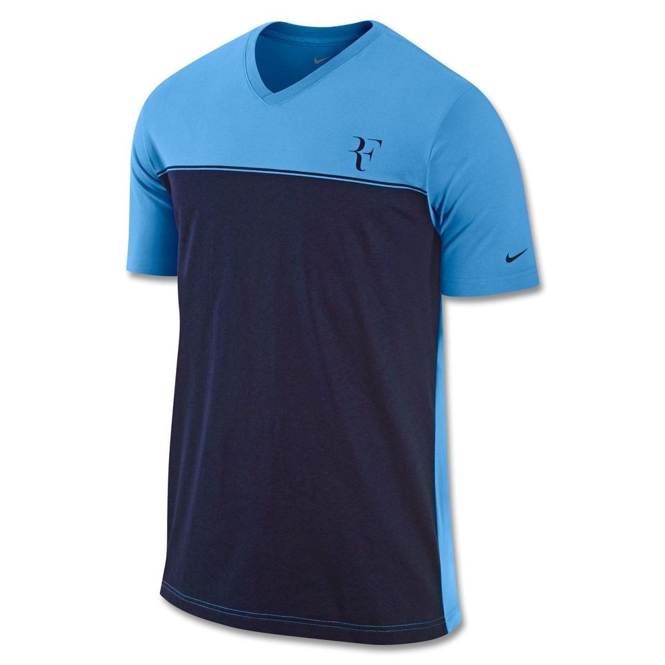 NIKE Men`s Roger Federer Hard Court Colorblock Tennis Tee