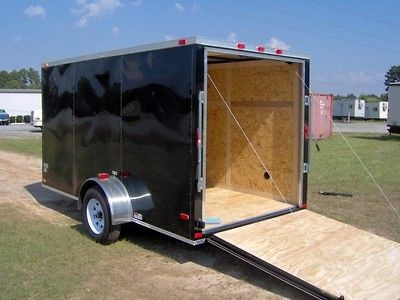 6x12 enclosed ATV cargo motorcycle trailer black NEW