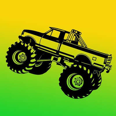 Monster Truck Pickup art Vinyl Wall Decal Sticker