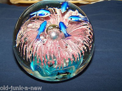 Murano Art Glass _Large Paper Weight Fish Aquarium_5 Pound Paper 