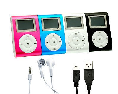 Mini Clip On Metal  Player With LCD Screen + 4GB Micro SD/TF Card 