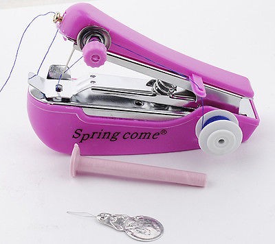   Cordless Hand Held Clothes QUICK REPAIR Sewing Machines Set pink