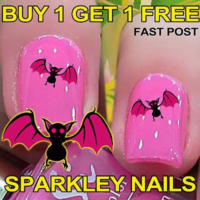 20 Bat 3 Nail Art Stickers Water Decal Transfers Wrap New Nails