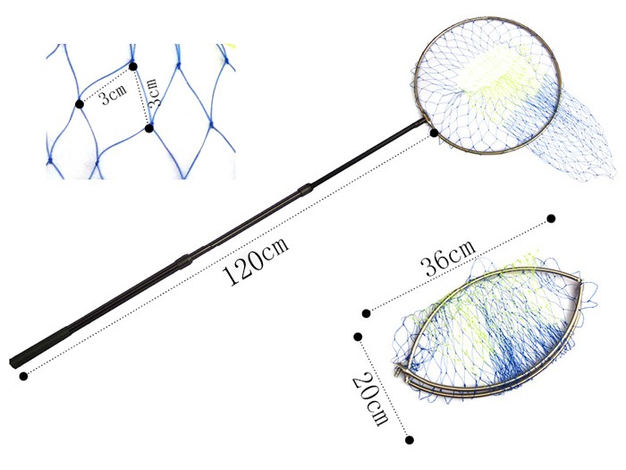 Retractable Handle Foldable Fishing Fish Landing Net