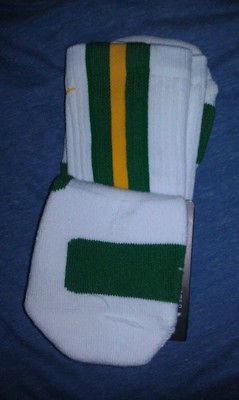 NIKE ELITE 2.0 BASKETBALL DRIFIT SOCKS GREEN & GOLD LARGE 8 12 