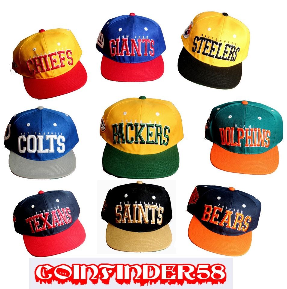 NFL Vintage Retro Snapback Hat Ball Cap Assorted Teams