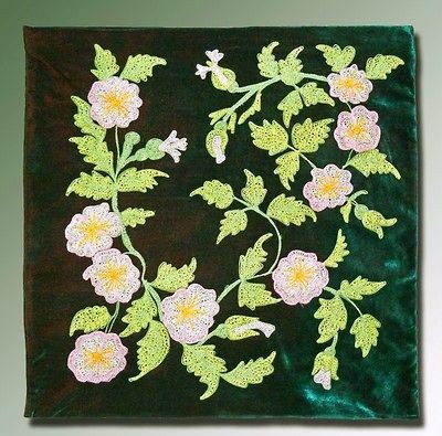 MARVELOUS UZBEK SILK EMBROIDERED PILLOW CASE SUZANI ROSE HIP V1372