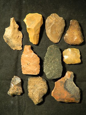 Lot of 10 Aterian / Neanderthal Lithic Artifacts ca.55,000 12,0​00BP