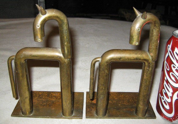 ANTIQUE WALTER VON NESSEN INDUSTRIAL CHASE BRASS HORSE EQUESTRIAN ART 