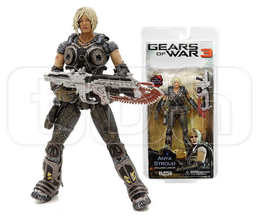 ANYA STROUD figure GEARS OF WAR 3 neca SERIES 1 w/ LANCER lt COG 