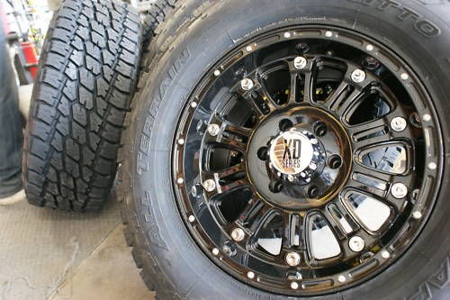   HOSS GLOSS BLACK WHEELS RIMS & 305/70R17 NITTO TERRA GRAPPLER AT TIRES