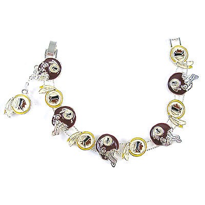 NFL Football Washington Redskins Silver Charm Bracelet