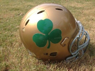 NOTRE DAME GAME USED WORN Under The Lights Shamrock Helmet RARE 