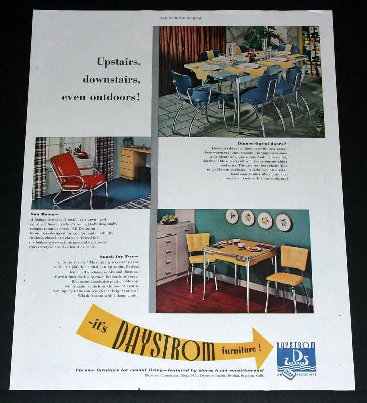 1948 OLD MAGAZINE PRINT AD, DAYSTROM FURNITURE, IN OR OUT DOORS